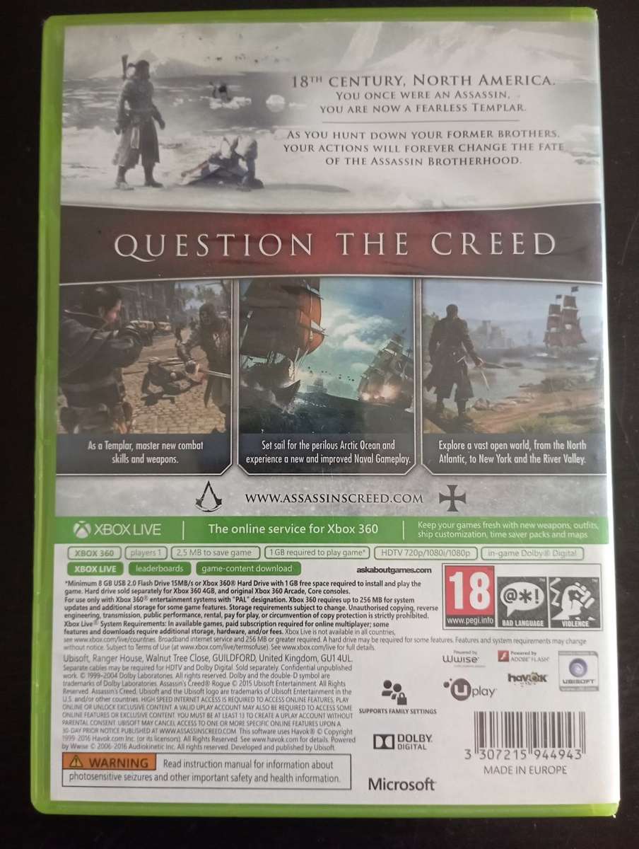 Assassin`s Creed: Rogue [Xbox360]  **CIB**